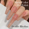 Picture of Double Rhythm Translucent Gel Polish Sheer Neutral Natural Light Milky Same Color Same Bottle 15ML Jelly Nail Polish Nail Art DIY at Home (Deep Nude-A1412)