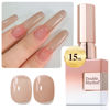 Picture of Double Rhythm Translucent Gel Polish Sheer Neutral Natural Light Milky Same Color Same Bottle 15ML Jelly Nail Polish Nail Art DIY at Home (Neutral Nude-A1415)
