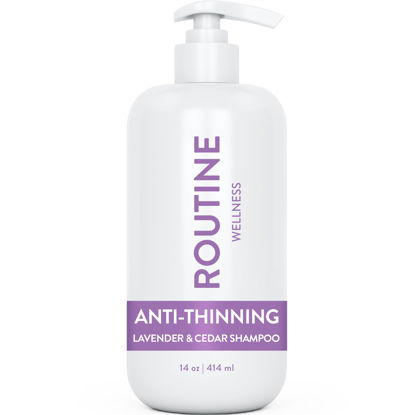 Picture of Routine Wellness Shampoo for Stronger Hair - Biotin | Vegan | Color Safe | Sulfate-Free | Clinically Tested | Nourishing Oils and Vitamins - Lavender & Cedar 14oz