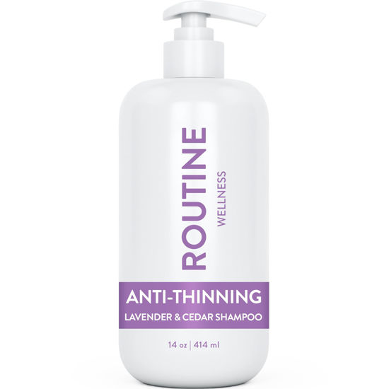 Picture of Routine Wellness Shampoo for Stronger Hair - Biotin | Vegan | Color Safe | Sulfate-Free | Clinically Tested | Nourishing Oils and Vitamins - Lavender & Cedar 14oz