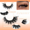 Picture of Mink Lashes Cat Eye Lashes Fluffy Fox Eye False Eyelashes Lashes Natural 6D D Curl Volume Fake Eyelashes Soft Handmade Lashes that Look Like Extensions Lashes Pack