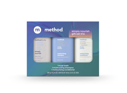 Picture of Method Body Wash and Hair Care Gift Set, Simply Nourish, 3.4 oz Travel Size Bottles