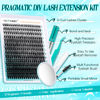 Picture of GEMERRY Fluffy Lash Extension Kit Thick Lash Clusters Kit Eyelash Clusters 280Pcs D Curl Eyelash Extension Kit With Lash Bond and Seal, Lash Remover, Lash Tweezers, DIY Lash Extension(80P-10-18mm)