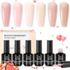 Picture of Beetles Base Color Gel Nail Polish, 6 Colors Nude Gel Polish Pink Peach Nail Polish Neutral Sheer French Tips Base Colors for Nails Rubber Base Soak Off Nail Art Design Valentine's Day Gifs for Women
