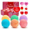 Picture of Valentines Bath Bombs for Kids with Surprise Heart Toys Inside (6 Pack) - Perfect Valentines Day Gifts for Kids & Women - Bubble Bath, USA Made, Kids Safe Ingredients, Fruity Scents by Two Sisters