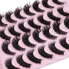 Picture of False Eyelashes Russian Strip lashes Cat Eye Eyelashes Faux Mink Lashes Fox Eye Fluffy Dramatic Fake Lashes Look Like Extension Eyelashes Long Strip Wispy Lashes14 Pairs