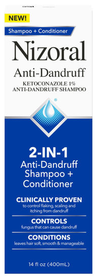 Picture of Nizoral 2-IN-1 Anti-Dandruff Shampoo & Conditioner with 1% Ketoconazole, 14 fl oz