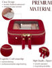 Picture of Popvibe Clear Makeup Bag Travel Cosmetic Case Transparent Toiletry Bag with Zipper, Portable Make Up Organizer Traveling Compact Car Bag for Essentials, Red, Mini