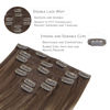 Picture of WENNALIFE Clip in Hair Extensions, 22 Inch 120g 7pcs Balayage Chocolate Brown to Honey Blonde Hair Extensions Clip in Human Hair Remy Clip in Hair Extensions Real Human Hair Double Weft