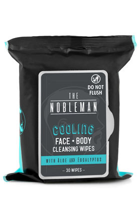 Picture of The Nobleman Men's Cooling Face + Body Cleansing Wipes, Eucalyptus - 30 Count