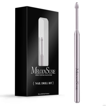 Picture of MelodySusie Cuticle Clean Nail Drill Bit 3/32'', Professional Safety Carbide Under Nail Cleaner Nail Bit for Cuticle Dead Skin Nail Prepare, Two Way Rotate, Manicure Nail Salon Supply(Silver, Medium)