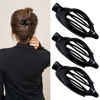 Picture of ATODEN Black Hair Barrettes - Alligator Claw Clips, 3 French Lay Down Duck Billed Clips for Thin Hair