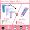 Picture of Body Glitter Face Glitter Gel: Singer Concerts Disco Festival Rave Accessories Face Glitter Makeup 150ml Chunky Sequins Mermaid Face Body Hair Glitter Gel (White&Silver&Lake Blue)