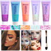 Picture of Body Glitter Face Glitter Gel: Singer Concerts Disco Festival Rave Accessories Face Glitter Makeup 250ml Chunky Sequins Mermaid Face Body Hair Glitter Gel (White&Pink&Rose&Lake Blue&Orange)