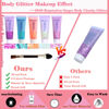 Picture of Body Glitter Face Glitter Gel: Singer Concerts Disco Festival Rave Accessories Face Glitter Makeup 250ml Chunky Sequins Mermaid Face Body Hair Glitter Gel (White&Pink&Rose&Lake Blue&Orange)