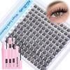Picture of Wispy Lash Clusters Kit DIY Lash Extension Kit Natural Look C Curl Cluster Eyelash Extension Kit Volume 10-16MM Individual Eyelashes Kit with Lash Remover by Newcally