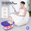 Picture of Collapsible Foot Spa Bath with Heat, Remote Control, Temperature Control, Bubbles, Pumice Stone, Red Light, Timer, 16 Massage Roller Pedicure Foot Spa for Relaxation and Stress Relief, Purple