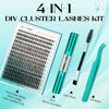 Picture of GEMERRY Thick Lash Clusters Kit Fluffy Lash Extension Kit Cluster Lashes 280Pcs D Curl Eyelash Extension Kit With Bond and Seal, Lash Tweezers, DIY Lash Extension(100P-8-16mm)