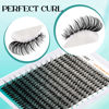 Picture of GEMERRY Thick Lash Clusters Kit Fluffy Lash Extension Kit Cluster Lashes 280Pcs D Curl Eyelash Extension Kit With Bond and Seal, Lash Tweezers, DIY Lash Extension(100P-8-16mm)