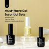 Picture of Beetles Gel Top Coat Base Coat Cuticle Oil Set, 3Pcs 15ml No Wipe Top Coat Gel Glossy Shine Long Lasting Cuticle Protectors Kit Oil Care for Dry Damaged Cuticles Valentine's Day Gift for Women