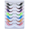 Picture of outopen 7 Pairs False Lashes with Color Angel Colored Lashes Fluffy Wispy Winged Eyelashes Halloween Cosplay Makeup Colorful Eye Lash Like Extensions