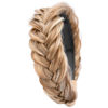 Picture of DIGUAN Wide Messy Braided Headband With Teeth Synthetic Hair Plaited Headband High Elasticity Braids Chunky Fishtail Braided Hair Band Hairpiece for Girls Women Beauty Accessory (Caramel Blonde)