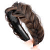 Picture of DIGUAN Wide Messy Braided Headband With Teeth Synthetic Hair Plaited Headband High Elasticity Braids Chunky Fishtail Braided Hair Band Hairpiece for Girls Women Beauty Accessory (Copper Brown)
