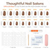 Picture of modelones Fall Press on Nails Short, 32Pcs 16 Sizes Oval Fake Nails Kit Press Ons with Nail Glue, Adhesive Tabs, Nail File, Prep Pad, Manicure Stick, Cold Brown