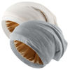 Picture of NICPOO Silk Satin Bonnet Hair Wrap for Sleeping, 2 Pcs Adjustable Silk Bonnets for Women Men Sleep Cap Silk Lined Slouchy Curly Hair Head Scarf Night Cap Grey+Khaki.