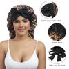 Picture of AWAYTR Long Satin Bonnet for Women - Double Layer Elastic Silk Bonnet for Braids Hair Sleeping Cap with Tie Band (Leopard)