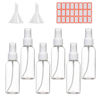 Picture of Zoizocp Spray Bottles, 4oz/120ml Clear Empty Fine Mist Plastic Mini Travel Bottle Set, Small Refillable Liquid Containers with 2pcs Funnels and 24pcs Labels (6 Pack)