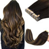 Picture of GOO GOO Tape in Hair Extensions Human Hair, 2/6/2 Balayage Dark Brown to Chestnut Brown, 20inch 100g 40pcs, Thick Ends Straight Seamless Tape in, Invisible Tape in Hair Extensions Human Hair