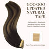 Picture of GOO GOO Tape in Hair Extensions Human Hair, 2/6/2 Balayage Dark Brown to Chestnut Brown, 20inch 100g 40pcs, Thick Ends Straight Seamless Tape in, Invisible Tape in Hair Extensions Human Hair
