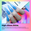 Picture of RARJSM Neon Jelly Gel Nail Polish Set 6pcs Clear Crytal Glass Yellow Blue Green Red Pink Purple Transparent Sheer Gel Varnish LED UV Curing Requires French Manicure Soad off Summer Iridescent Colors