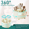 Picture of Diesisa Makeup Brush Holder Organizer,360° Rotating Makeup Brush Organizer,5 Slot Make up Brushes Cup for Cosmetics, Nail Polish, Art Supply, Bathroom Vanity Desktop Organizer - Cream