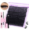 Picture of Winifred Lashes Extension Kit Fluffy Thick Lash Clusters Kit 100D Volume Wispy Lash Clusters Mink Individual Lashes Kit DIY Lash Bond and Seal Lash Remover Lash Tweezers