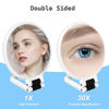 Picture of Sifolo 30x Magnifying Mirror, Travel Hand Mirrors with Handle - Double Side Handheld Mirror with 1X 30X Magnification & Adjustable Handle, Hand Held Foldable Travel Mirror for Makeup(Pearl White)