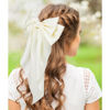 Picture of Velscrun Hair Accessories: 3Pcs Silky Satin Oversized Hair Bows and Barrettes in White, Black, and Dark Blue - Large Ribbons with Long Tails for Women and Girls