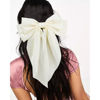 Picture of Velscrun Hair Bows for Women Girls 3Pcs White Hair Bow Black Hair Bow Navy Blue Big Hair Bows Clip Silky Satin Large Hair Ribbons Oversized Long Tail Hair Bows Hair Barrettes Hair Accessories Gifts