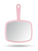 Picture of Gladmart Hand Mirror Salon Barber Hairdressing Handheld Mirror with Handle (Square Pink 7.4 x 10.3 inches)