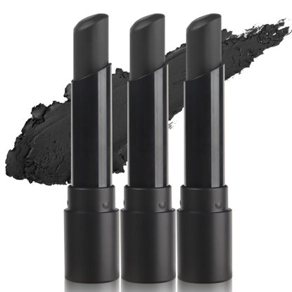 Picture of MEICOLY 3PCS Black Eye Black Stick,Eyeblack Face Body Paint Eye Paint,Professional Halloween Black Matte Lipstick SFX Makeup,Cream Sporting Face Paint for Baseball /Softball /Football /Lacrosse
