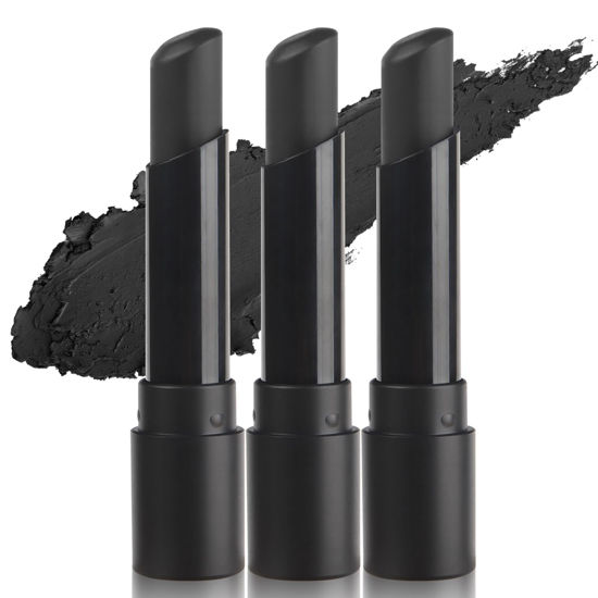 Picture of MEICOLY 3PCS Black Eye Black Stick,Eyeblack Face Body Paint Eye Paint,Professional Halloween Black Matte Lipstick SFX Makeup,Cream Sporting Face Paint for Baseball /Softball /Football /Lacrosse