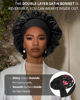 Picture of Satin Bonnet for Women Silk Bonnets for Sleeping Curly Hair Bonnet with Elastic Tie Band Reversible Double Layer Sleep Cap Hair Wrap (Black + Red Flower)