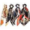 Picture of LFOUVRE 4pcs Chain Satin Hair Accessories - Ribbon Scrunchies with Long Tails, Knotted Hair Bands and Elastic Ties for Girls