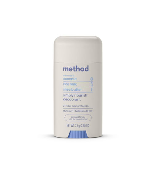 Picture of Method Deodorant, Simply Nourish, Coconut, Rice Milk + Shea Butter notes, 24 Hour Odor Protection, 2.65 oz