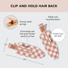 Picture of Kitsch 2 Pcs Creaseless Hair Clips - Hair Clips for Styling, Bangs Hair Clip, Hair Barrettes for Women, Clips for Hair Sectioning, Flat Hair Clips, Terracotta (Checkered)