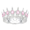 Picture of Queen Crown Rhinestone Wedding Crowns and Tiaras for Women Costume Party Hair Accessories Princess Birthday Crown Crystal Bridal Crown (Silver Pink)