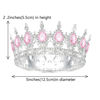 Picture of Queen Crown Rhinestone Wedding Crowns and Tiaras for Women Costume Party Hair Accessories Princess Birthday Crown Crystal Bridal Crown (Silver Pink)