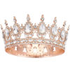 Picture of Queen Crown Rhinestone Wedding Crowns and Tiaras for Women Costume Party Hair Accessories Princess Birthday Crown Crystal Bridal Crown (Rose Gold White)