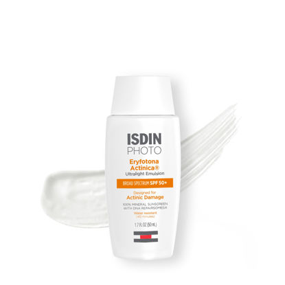 Picture of ISDIN Eryfotona Actinica Zinc Oxide and 100% Mineral Sunscreen Broad Spectrum SPF 50+, No White Cast, Suitable for Sensitive Skin, travel-size (1.7 Fl Oz)